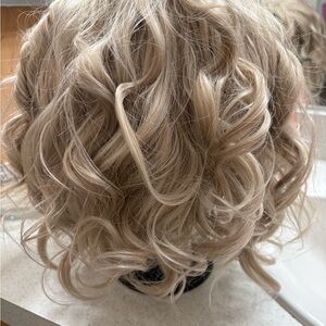 Luxurious Ash Blonde Curly Wig